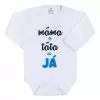 New Baby Body s potiskem máma plus táta rovná se JÁ - dárkové balení