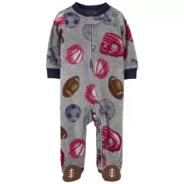 CARTER'S Overal na zip fleece Sleep & Play Grey Sports chlapec 6m