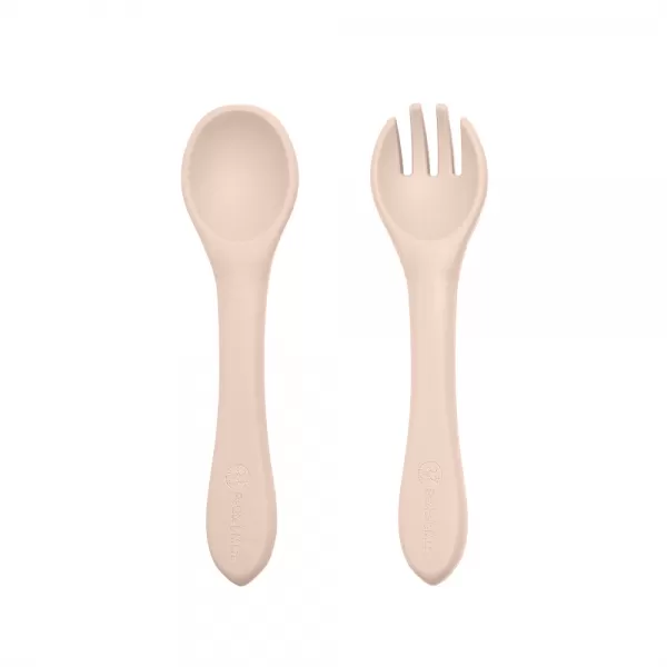 PETITE&MARS Set jídelní silikonový TAKE&MATCH 2 ks talíř + příbor 6m+