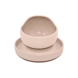 PETITE&MARS Set jídelní silikonový TAKE&MATCH 2 ks talíř + miska 6m+
