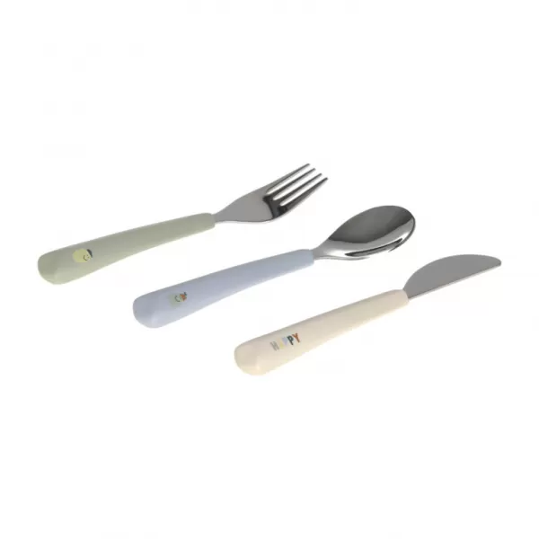 Lässig Cutlery with Silicone Handle 3pcs Happy Fruits