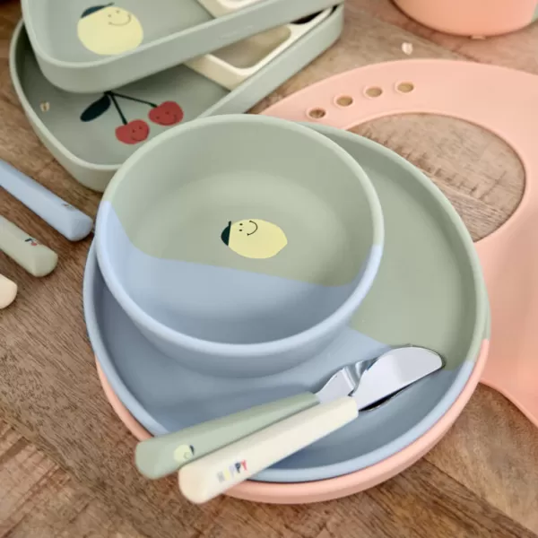Lässig Cutlery with Silicone Handle 3pcs Happy Fruits