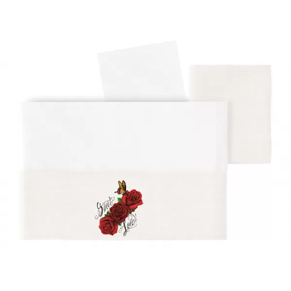 Hug's Factory 3-dílná sada povlečení do postýlky Vanilla dekor Red Rosses Grey