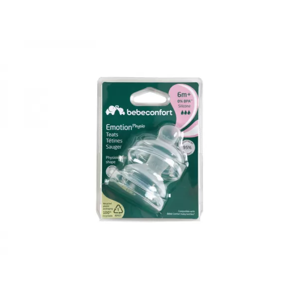 Bebeconfort Náhradní savičky Emotion Physio 6m+ 2 ks