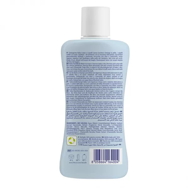 CHICCO Šampon na vlasy a tělo Natural Sensation s aloe a heřmánkem 200ml, 0m+
