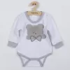 New Baby Luxusní kojenecké body s dlouhým rukávem Honey Bear s 3D aplikací