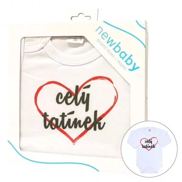 New Baby Body s potiskem celý tatínek - dárkové balení