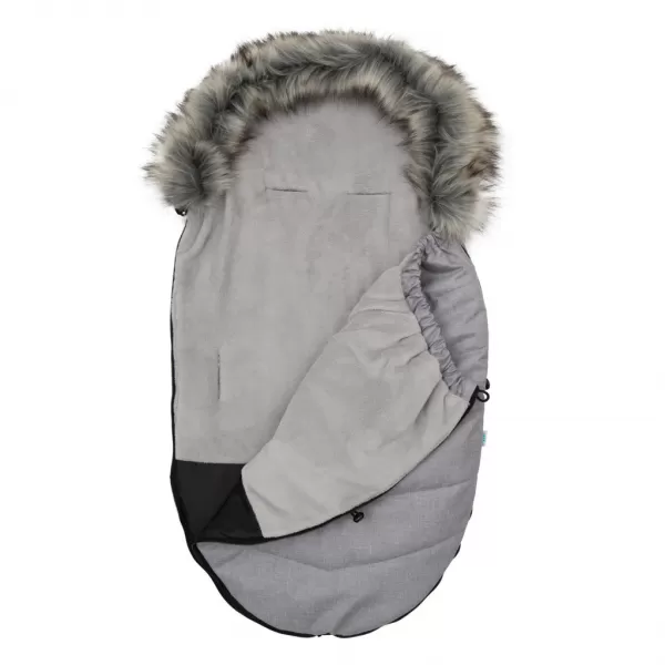 New Baby Dětský fusák s kožíškem světle šedý