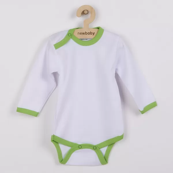 New Baby Kojenecké body s zeleným lemem