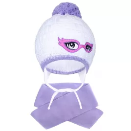 New Baby Zimní dětská pletená čepička se šálou