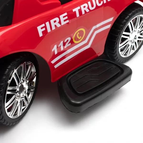 Baby Mix Dětské odrážedlo se zvukem a vodící tyčí HASIČI červené