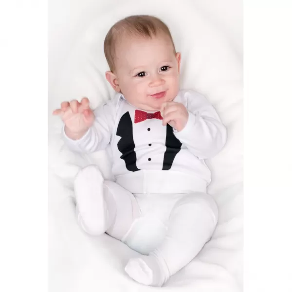 New Baby Body s potiskem smoking - dárkové balení