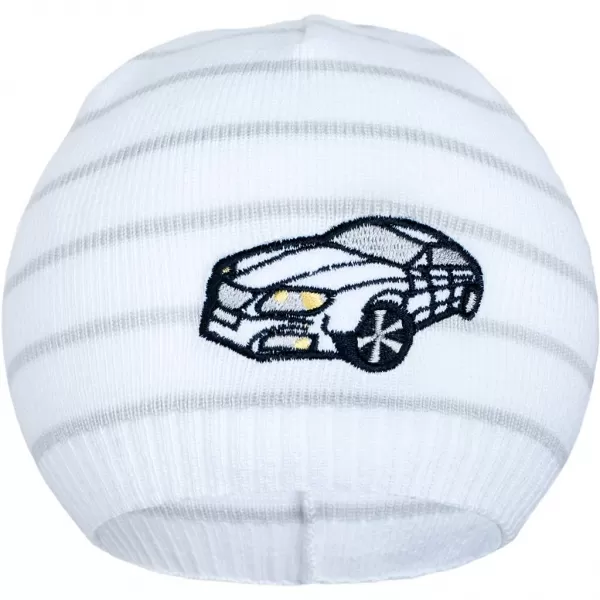 New Baby Jarní čepička s autíčkem bílo-světle