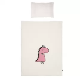Belisima 6-dílné ložní povlečení Dino 3D 90/120 smetanovo-růžové