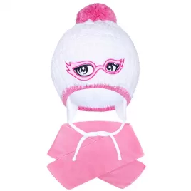 New Baby Zimní dětská pletená čepička se šálou