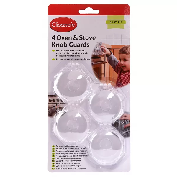 Clippasafe Ochranné knoflíky sporák 4ks, Transparent