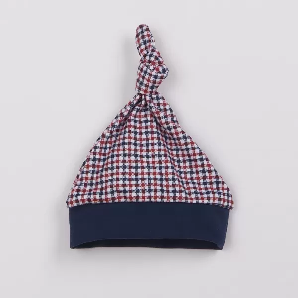 New Baby Kojenecká bavlněná čepička Checkered