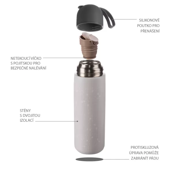 Zopa Termoska na tekutiny se silikonovým držákem 400 ml