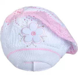 New Baby Pletená čepička-baret světle