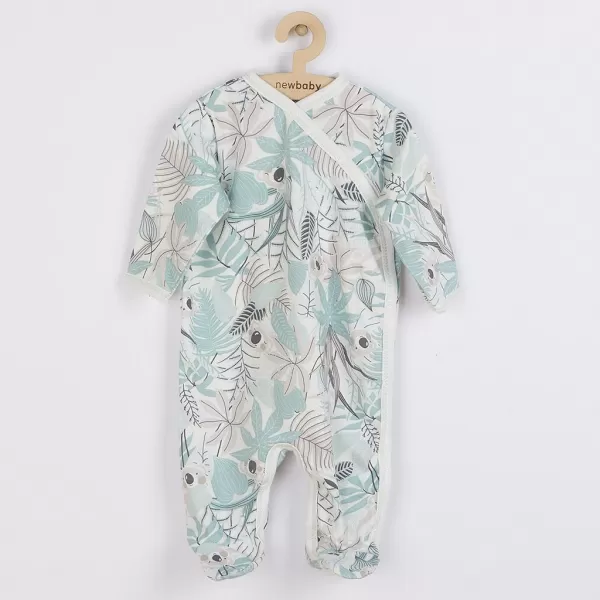 New Baby Kojenecký bavlněný overal s bočním zapínáním Lovely zelený