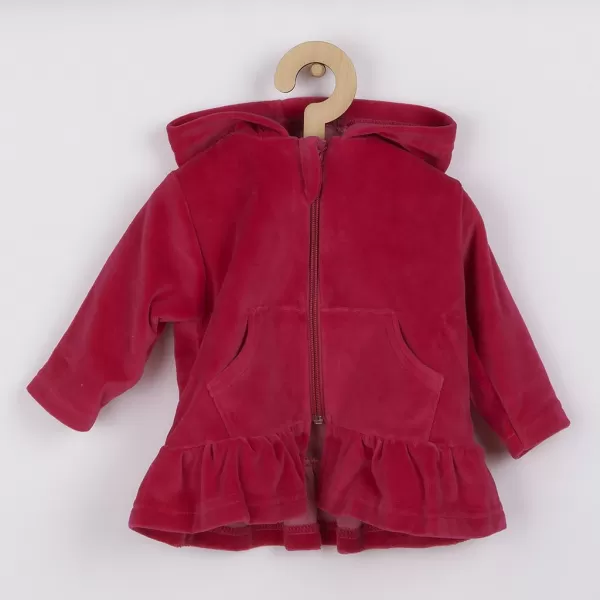 New Baby Semišková mikinka s kapucí Baby tmavě