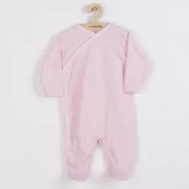 New Baby Kojenecký bavlněný overal s bočním zapínáním Lovely puntíky
