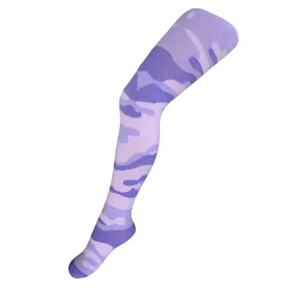 New Baby Bavlněné punčocháčky s maskáčovým vzorem světlo růžovo-fialové