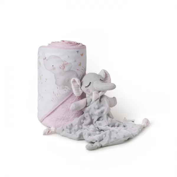 INTERBABY SET - OSUŠKA froté 100x100 SLONÍK + PŘÍTULKA