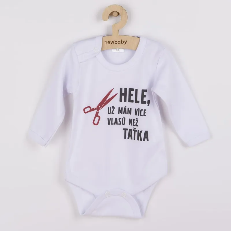 New Baby Body s potiskem Více vlasů než taťka - dárkové balení