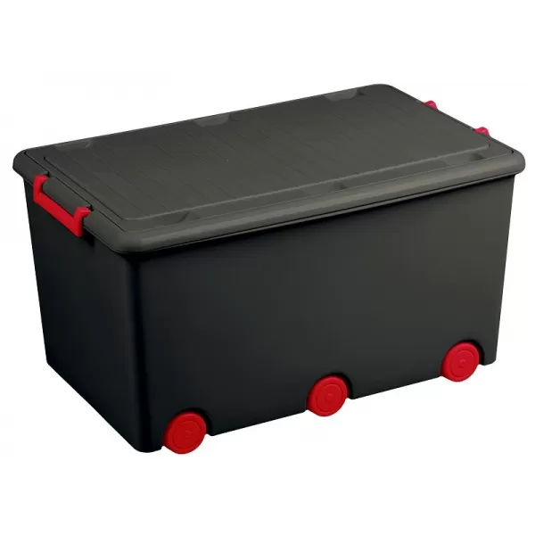 Tega Víceúčelový box na hračky na kolečkách grafitovo-červený