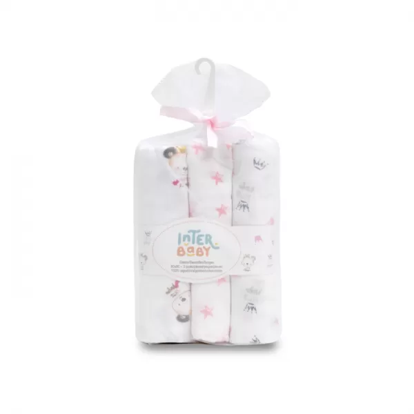 INTERBABY PLENKA zvířátka 3 kusy 80x80 cm