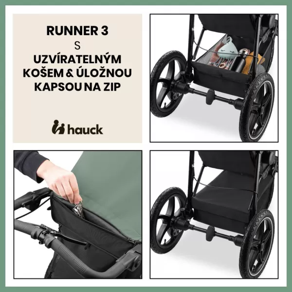Hauck Sporťák Runner 3 s ruční brzdou