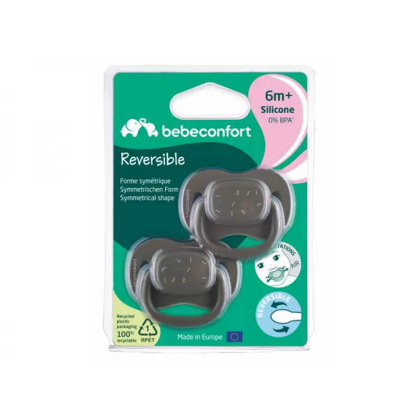 Bebeconfort Šidítko silikonové symetrické 2ks 6m+
