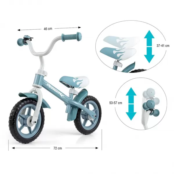 Milly Mally Dětské odrážedlo kolo Dragon denim