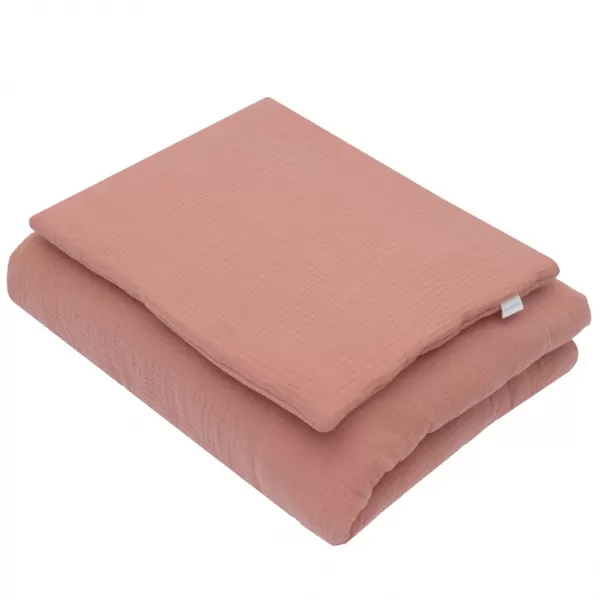 New Baby Mušelínový set s výplní 80x70 cm růžový