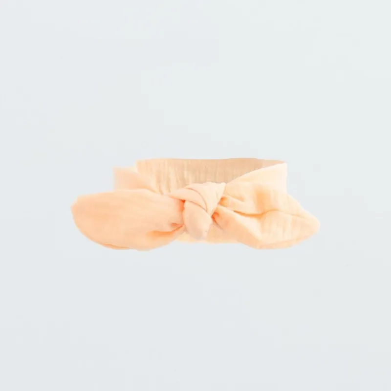 New Baby Kojenecká mušelínová čelenka Leny peach