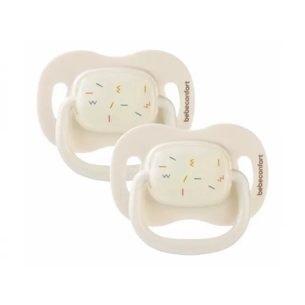 Bebeconfort Šidítko silikonové symetrické svíticí 2ks 18m+