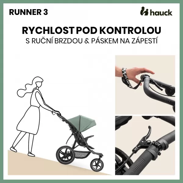 Hauck Sporťák Runner 3 s ruční brzdou
