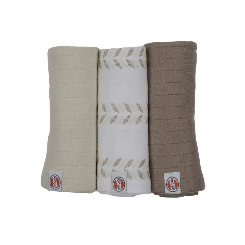 LODGER Swaddler Solid Matcha 3balení 70 x 70 cm