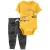 CARTER'S Set 2dílný body kr. rukáv, tepláky Yellow Transport kluk NB