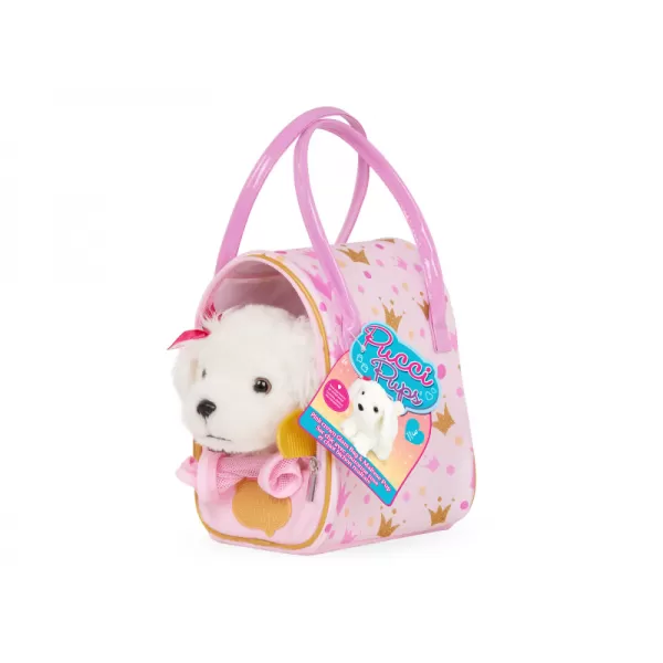 Pucci Pups Pejsek bílý v kabelce Pink Crown Glam Bag