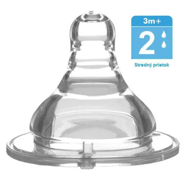 BABYONO Dudlík Klasik silikon, střední průtok, 3m+