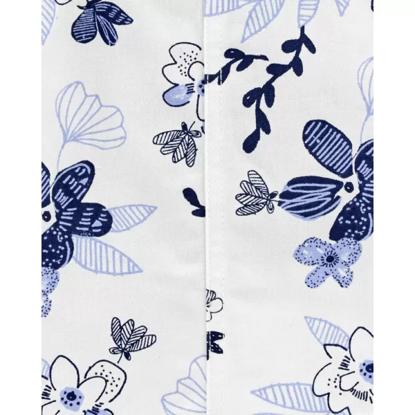 CARTER'S Set 2dílný body kr. rukáv, šaty na kšandy Blue Floral dívka NB/ vel. 56