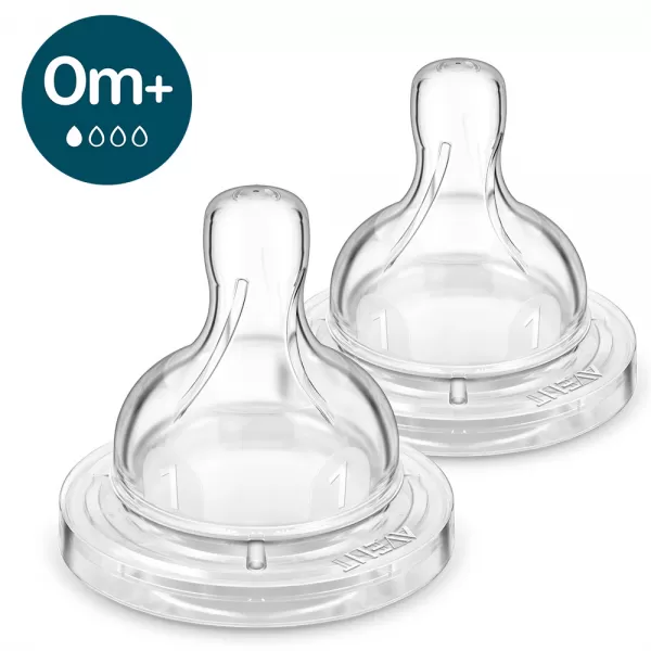 AVENT Dudlík na láhev Anti-colic novorozenecký průtok 0m+, 2 ks