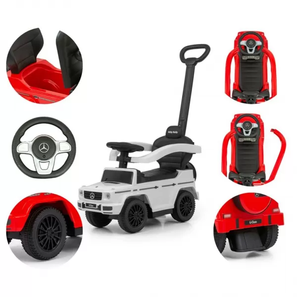 Milly Mally Odrážedlo s vodící tyčí MERCEDES G350d bílé