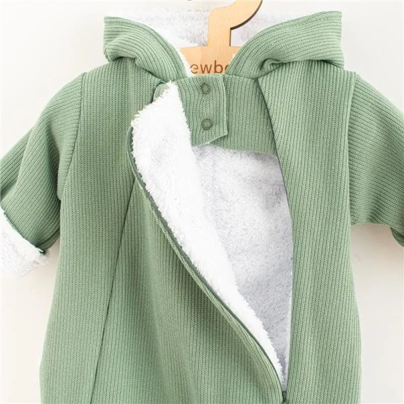 New Baby Kojenecká kombinéza s kapucí Frosty mint