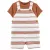 CARTER'S Set 2dílný triko kr. rukáv, kraťasy na kšandy Brown Stripes kluk 3m