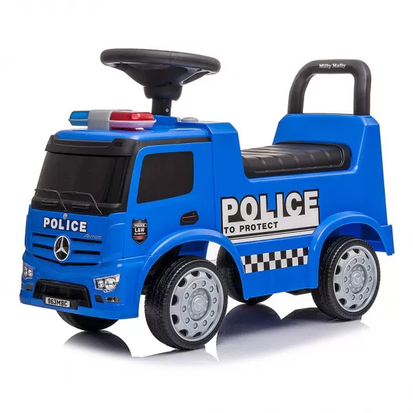 Milly Mally Dětské odrážedlo se zvukem Mercedes POLICE modré