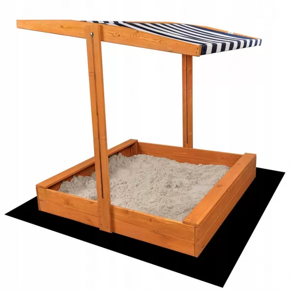 Baby Mix Dětské dřevěné pískoviště se stříškou 120x120 cm modro-bílé