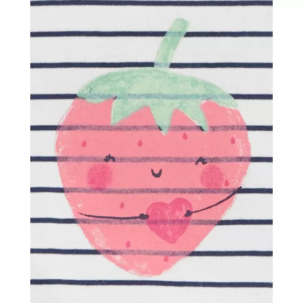 CARTER'S Set 3dílný body kr. rukáv, triko kr. rukáv, kraťasy Strawberry Stripes holka NB/ vel. S 56